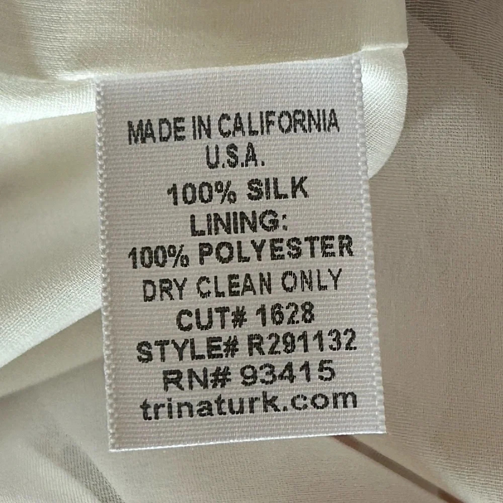 Trina Turk Silk Halter Ruched Maxi Dress Ruffle bottom NEW Size 12 - Picture 7 of 10